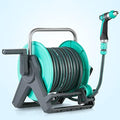 Retractable Garden Hose Reel with Spray Nozzle, Wall/Floor Mounted for Easy Watering, Car Washing, and Pet Cleaning by Unknown