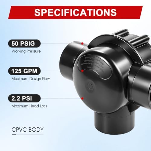 4715 3-Way Pool Diverter Valve, 1-1/2 to 2 Inch, Compatible with Jandy 4715 - Image 6