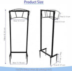 Garden Hose Holder Stand Freestanding with Arched Top Design, Heavy Duty Metal Water Hose Rack for Outside Yard Lawn, Stable Double-Pole Structure with Ground Spikes - Image 2