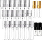 50pcs Refillable Glass Perfume Bottles 2ml 3ml 5ml 10ml Travel Atomizer with Black Cap by Unknown