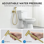 Arofa Built-in Hot and Cold Bidet Sprayer, Warm Water Bidet, Brushed Gold - Image 5