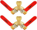 HQMPC Garden Hose Y Valve Splitter Brass Hose Splitter With Stainless Steel Long Handle Brass Garden Hose Adapter 2 Way Y Valve 3/4" GHT Thread 2pcs by HQMPC