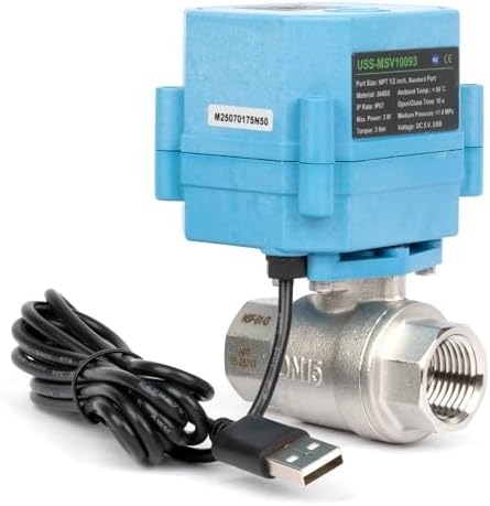 Motorized Ball Valve 1/2 in NPT U.S. Solid WiFi Smart 304 Stainless Steel 2-Way Electric Actuated USB Powered NSF Certified for Water Irrigation - Image 3