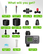 124FT Drip Irrigation System with LCD Timer, Automatic Watering System Kits,5/16 Inch Hose 1/4 Inch Distribution Tubing 3 Sprayer Types, for Garden, Greenhouse, Garden, Lawn - Image 6