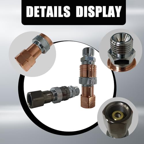 Upgraded Oxy Acetylene Quick Connects,Quick Connect Hose Fittings,Cutting Torch Hose Quick Connect Sets,Fit for 9/16"-18 B Fittings, Max 29 PSI for Fuel Gas and 145 PSI for Oxygen - Image 7