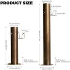 Floor Mounted Faucet Outdoor Water Pipe Vertical Fountain Irrigation Column,Stainless Steel Freestanding Outdoor Water Column with Faucet, 50cm Hose Stand, Frost Free & Antifreeze, Retro Gar - Image 2