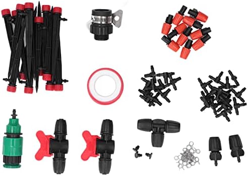 Omabeta Micro Drip Irrigation System Efficient Watering Kit for Garden and Lawn, DIY Misting Watering System for Home Gardening and Greenhouses, Plastic Material by Omabeta