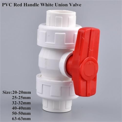 Expandable Garden Hose Repair Kit 15PCS Hose Connector with Double Union Ball Control Red White Valve, Garden Watering Irrigation System Water Pipe Fittings(Inner Dia 63mm) - Image 2