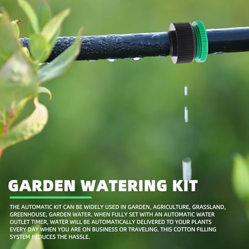 VILLCASE DIY Drip Irrigation Kit Automatic Garden Watering System with Adjustable Drippers 15m Micro Drip Irrigation Tubing for Patio Lawn and Greenhouse - Image 7