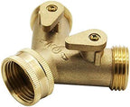 Plumbing Fittings Ball Valve Irrigation Y Connectors 2 Way Tap Garden Hose Pipe Splitter Quick Connector Adapter 1 Pcs(European Standard) - Image 2