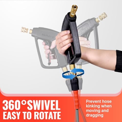 YAMATIC Pressure Washer Gun and 50FT Flexible Hose Stainless Steel Wand - Image 2