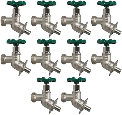 10 Pack XFITTING 1/2" Pex x 3/4" GHT Sillcocks, Brass, 1/4 Turn - Image 2