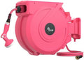 Retractable Garden Hose Reel 5/8 in x100 ft， Wall Mounted Hose Reel by Garden