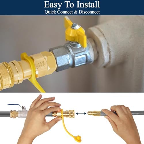 3/8" ID Natural Gas Hose, 12FT Low Pressure LPG Hose with Quick Connect, Propane to Natural Gas Conversion Kit for Weber, Char-broil, Pizza Oven, Patio Heater and More NG Appliance - Image 5
