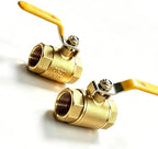 2 Pack 3/4" Full Port Ball Valve Brass， 3/4 Inch NPT Brass Valve，3/4" Female x 3/4" Female Thread Heavy Duty Brass Shut Off Valve Water, Oil and Gas by Luventuia