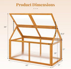 Giantex Wood Cold Frame Greenhouse, Portable Raised Flower Planter Protection with Transparent Panels & Adjustable Roof, Small Indoor Outdoor Hot House for Garden Balcony, 40”x21”x28” - Image 6