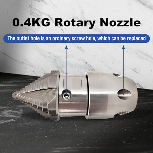Sewer Nozzle for Pressure Washer, Stainless Iron Drain Dredging Nozzle with Front 4 Back 6 Jets for Municipal Pipe Unclogging - Image 4
