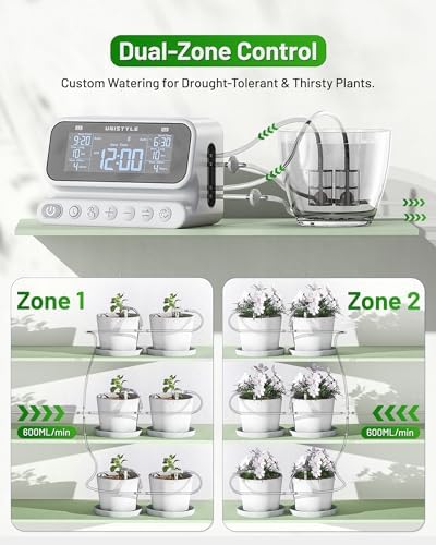 [All-New 2027] 2 Zone Automatic Plant Waterer for Indoor, Unistyle Plant Watering Devices for Potted Plants, Drip Irrigation System with Programmable - Image 2