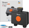 SONOFF SWV-ZF2U Hydro DUO Zigbee Smart 2 Zone Sprinkler Timer, Brass Inlet, IP65, Type-C & 4 AA Battery Powered, Weather-Adaptive with Flow Meter for Garden, Requires Zigbee Hub, Compatible with HA by SONOFF