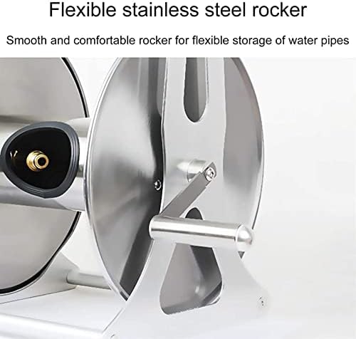 Irrigation Tools,Portable Garden Hose Reel Set, Stainless Steel Garden Hose Reel, Reinforced Garden Watering Pipe Cart for Patio, Deck, Yard, Garden, Home, Driveway,Rack+2mHose - Image 2