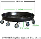 Rolling Planter Caddy(470lbs Capacity), Heavy Duty Metal Plant Stand with Brake Wheels Plant Dolly Mover Plant Pot Tray Saucer for Indoor Outdoor 18 Inches Black - Image 2