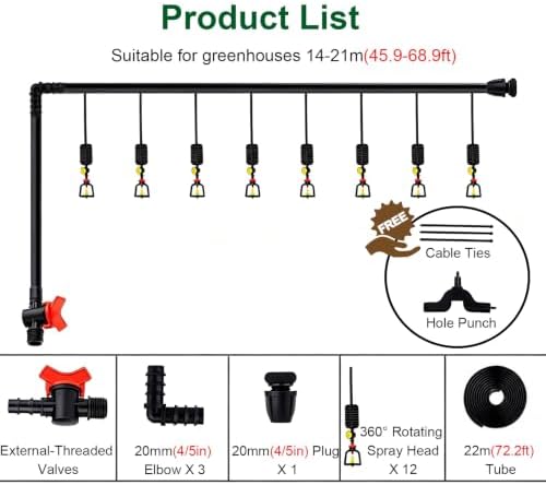 Hanging Flexible Sprinkler System, Above Ground DIY Irrigation Kit - Image 7