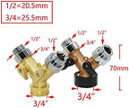 Leak-Proof Pipe Hose Fittings Brass 2-Way Garden Faucet 3/4 Female Thread to 1/2 3/4 Y Irrigation Valve Manifold Quick Connector Garden 1 Set (Color : BSP B) - Image 3