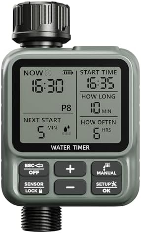 Egardenkart, Sprinkler Timer Outdoor - Water Timer for Garden Hose with Automatic, Manual, Rain Delay Mode | Large Display Water HoseTimer | Automatic Irrigation System for Garden, Lawns, Backyards by Egardenkart