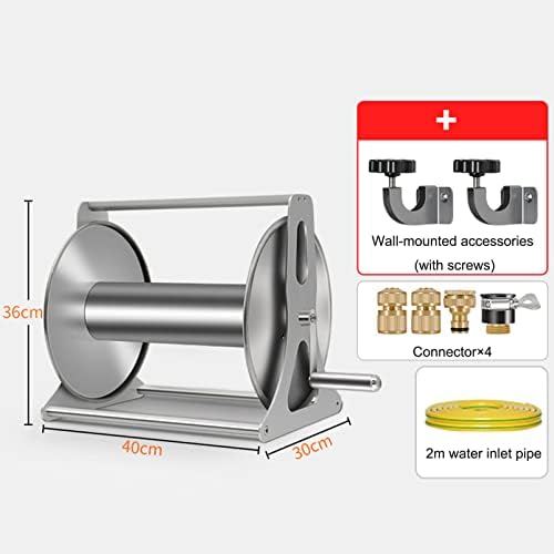 Garden Hose Reel, Wall Mounted or Portable Hose Holder, Stainless Steel Hose Organizer for Efficient Water Pipe Storage and Space Saving - Image 2