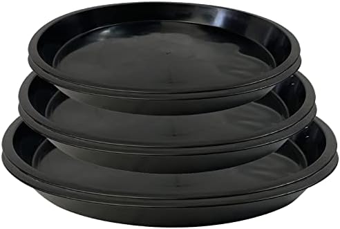 Plant Saucer 16 18 20 Inch, 6 Pack Heavy Duty Large Plant Tray for Planter Pot, Plastic Flower Pot Saucers Drip Water Trays for Indoors and Outdoors by DUNPUTE