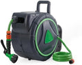 Retractable Garden Hose Reel 5/8 in x 90 ft Wall-Mounted Hose Reel by OUTLANE