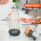 Full Circle Bottle Service-Refillable Glass Spray Bottle-Versatile Stream & Mist Options,Bamboo with Protective Silicone Boot-Ideal for Non-Toxic Cleaning Solutions & Plant Care,16oz Gray,3 Pack - Image 2