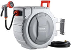 VEVOR Retractable Garden Hose Reel, 1/2 in x 130 ft, Wall Mounted Hose Reel with 9-Function Sprayer Nozzle and 180° Swivel Bracket, Any Length Lock, Automatic Slow Rewind System, for Garden Watering by VEVOR