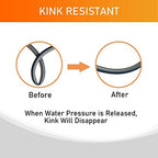 Garden-Hose 200ft x 5/8 in Heavy Duty, Flexible and Lightweight Water Hose, Burst 600 psi, Kink-less Hybrid Rubber Hose for Backyard, 3/4'' Solid Metal Fittings for All Your Watering Need - Image 3