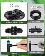 240FT Drip Irrigation System Kits - Automatic Garden Watering Sprinkler with 1/2 & 1/4 inch Tubing Hose Patio Misting Plant Irrigation Water Equipment Quick Connector for Greenhouse Flower Beds Lawn - Image 4