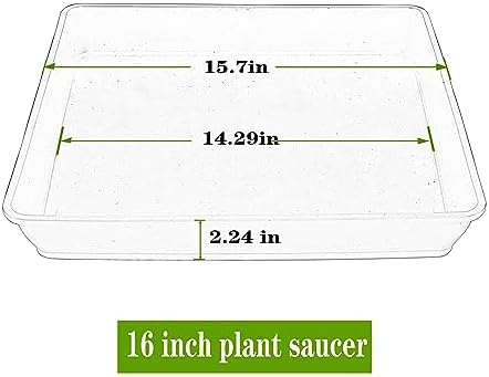 LWALRS Square Plant Saucer 16 Inch 4 Pack, Heavy Plastic Plant Saucer,Deep Heavy Duty Plant Pot Saucers, Planters for Indoors and Outdoors Plants, Garden Large Plant Trays for Pots. - Image 2
