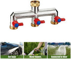 Brass Garden Hose Splitter Water Tap Distributor with Individual On/Off Valve 3/4in Threaded Adapter for Home, Garden, Outdoor(3-Way Adapter) - Image 7