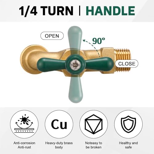 VIHOSE 10 Pack Outdoor Spigot Hose Bib 1/2" MIP X 3/4" MHT,Green - Image 3