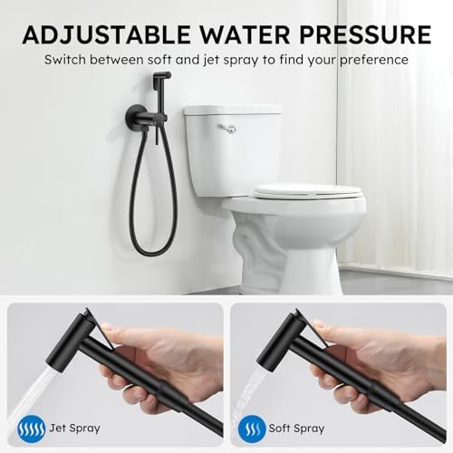 Arofa Built-in Hot and Cold Bidet Sprayer, Warm Water Bidet, Matte Black - Image 5