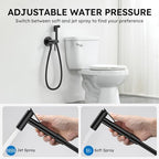 Arofa Built-in Hot and Cold Bidet Sprayer, Warm Water Bidet, Matte Black - Image 5