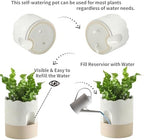 Nihow Ceramic Self Watering Pots for Indoor Plants, 6 Inch,Beige - Image 3