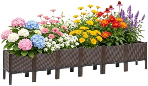 Raised Garden Bed with Legs, 20" Tall Planters for Outdoor Plants 95"Lx16"W by TooCust