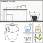 LECHUZA Classico Color 35 Slate, Self-Watering Round Planter, D13.8 H11.8 in, Slate Matt - Image 4