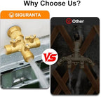 SIGURANTA Garden hose splitter, Brass 3 Way High Flow with Valve 3/4GHT splitter Connector (3 - way flow division 2PCS) - Image 3