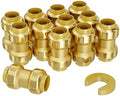 VEVOR Brass Pipe Fittings Push-Fit,Straight-Through,1/2" 12PCS by VEVOR