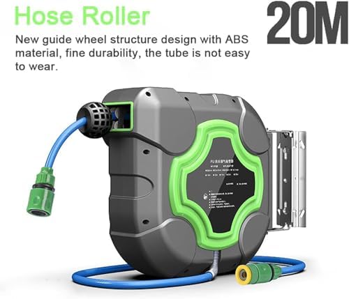 Fully Automatic Telescopic Hose Reel, Hose Roller with 180° Free Rotation Thickened Wall-Mounted, Pull The Tube at Will and It Will Rebound Automatically for Car Wash Garden Irrigation - Image 3