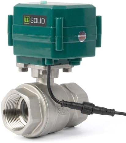 U.S. Solid 1-1/4" Smart Motorized Ball Valve - Remote App Mobile Control NSF Certified 304SS Electrical Ball Valve with Manual Switch, 5V DC USB Connection - Image 3
