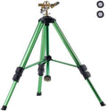 VEVOR Impact Sprinkler on Tripod Base, Heavy Duty Tripod Sprinklers with Brass Head & 3/4" Connector, 360 Degree Large Area Coverage Irrigation Sprinkler, Adjustable Heights for Yard Green by VEVOR