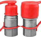3/4" SAE Skid Steer Bobcat Flat Face Hydraulic Quick Connect Couplers - Image 2