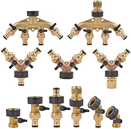 3/4 Inch 2/4-Way Brass Garden Hose Splitter Garden Tap Y-Type Watering Connector Distributor for Outdoor Faucet (Color : J) - Image 2